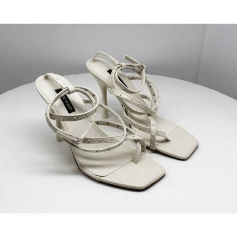 Nine West White Strappy Sandals